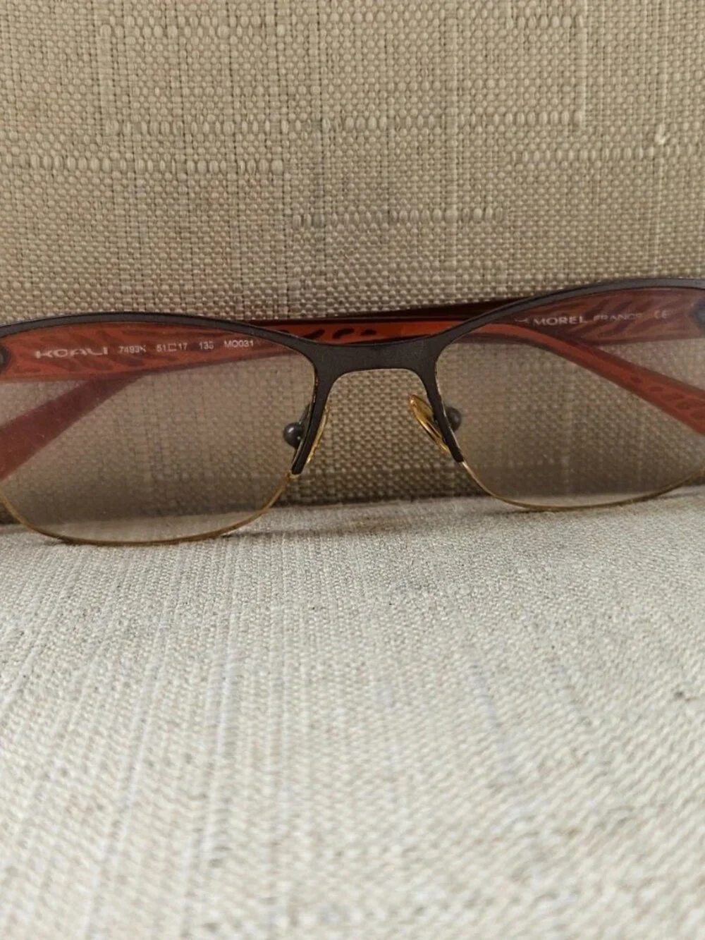 M Morel France Eyeglasses Frame Orange/Brown Tone Eyewear KAOLI 7493K Glasses